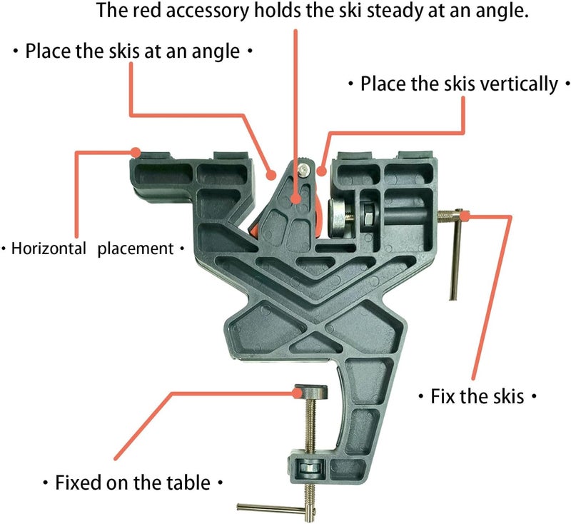 IGOSKI Ski and Snowboard Vice, No-Slip Vise Grips, Upgrade Adjustable Tuning and Waxing Ski Vice with Horizontal and Vertical Working Positions, Secure Board Grip Center Arm - Image 3
